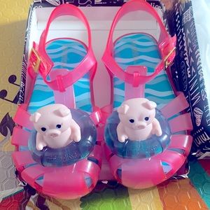 NWT Mini Melissa pink piggy sandals